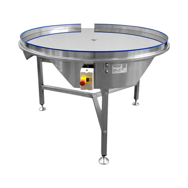 Tavolo rotante piano con sponde in acciaio inox Ø 1200 mm